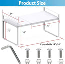 9'' Wide Expandable Cabinet Shelf Organizer Rack Adjustable Length 14''-26'' Pantry Shelf Spice Rack Heavy Duty Nonslip Kitchen Counter Storage Shelves Pantry Cupboard Under Sink Countertop White by CozyNest Decor