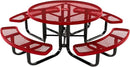 Coated Outdoor Furniture Heavy-Duty Portable Outdoor Kids Table with Umbrella Hole, Expanded Metal Kids Picnic Table, Commercial-Grade, Made in America (46 In, Round, Childrens, Textured Red) by GreenHaven Gardens