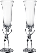 Stemmed Skeleton Champagne Flute Glass | Set of 2 | 7.5oz
