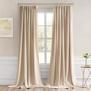 MIULEE Back Tab Beige Curtains 102 Inch Long 2 Panels Set for Living Room Bedroom, Cream Rod Pocket/Pinch Pleated Light Blocking Thermal Insulated Room Darkening Floor to Ceiling Blackout Drapes by TinyTreasures Baby Boutique