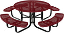 Coated Outdoor Furniture Heavy-Duty Portable Outdoor Kids Table with Umbrella Hole, Punched Steel Kids Picnic Table, Commercial-Grade, Made in America (46 In, Round, Childrens, Burgundy) by GreenHaven Gardens