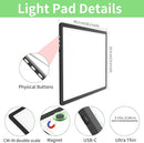 KOBAIBAN A3 Magnetic Light Box for Tracing, Rechargeable Diamond Art Light Board with Side Physical Buttons, 3 Color Light Modes Super Bright Light Pad Light Table for Drawing, Weeding Vinyl (Black) by TinyTreasures Baby Boutique