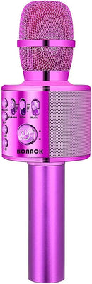 BONAOK Wireless Bluetooth Karaoke Microphone,3-in-1 Portable Handheld Karaoke Mic Speaker Machine Birthday Home Party for PC or All Smartphone (Q37 Purple) by TinyTreasures Baby Boutique