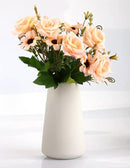 Simple Vase for Flowers Plants, Matte Vases for Modern Table Shelf Home Decor Wedding Boho Decor, 6" H Frosted Elegant Ceramic Vase for Pampas Grass Fluffy Stem Bouquet Lavender Flowers (White, 4) by GreenHaven Gardens