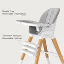 8 in 1 Highchair, Convertible Wooden Baby High Chair with Tray, Adjustable High Chair for Babies and Toddlers, Easy to Clean, Grow with Family|Booster|Learning Table|High Stool by TinyTreasures Baby Boutique