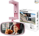 360-Degree Baby Car Mirror for Rear-Facing Seats,Kids Safety Mirrors with Tool-Free Installation,Kids Rear View Mirror BPA-Free Shatterproof & ASTM Certified (Adjustable 14"-22") (PINK) by TinyTreasures Baby Boutique