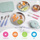 Elk and Friends Stainless Steel Snack Cups | Removable Silicone Food Catcher and Travel Lid | Spill-Proof Snack Containers for Baby, Toddler, Kids | Dishwasher Safe | 2 Pack by TinyTreasures Baby Boutique