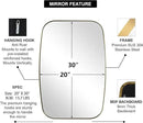 ANDY STAR Gold Bathroom Mirror, 20x30’’ Brushed Gold Vanity Mirror for Bathroom, Brushed Brass Oblong Stainless Steel Metal Frame Mirror for Over Sink by CozyNest Decor