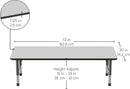 FDP Rectangle Activity School and Classroom Kids Table (30 x 72 inch), Chunky Toddler Leg, Adjustable Height 15-24 inches - Gray Top and Black Edge by CozyNest Decor