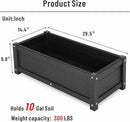 HDPE Raised Planter Box Outdoor,Rot-Resistant and Non-Cracking,Raised Beds for Gardening 29.5 * 14.4 * 9.8 in for Yard,Lawn,Outdoor Planter Boxes Rectangle with Drainage Holes Black by GreenHaven Gardens