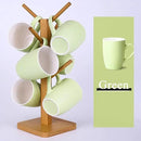 Coffee Mugs Set of 6, 12oz Ceramic Coffee Mugs with Handle, Matte Porcelain Green Coffee Mug for Latte, Tea, Cocoa, Cappuccino, Cups for Women Men for Home Restaurant Mug (Green) by CozyNest Decor