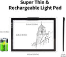 KOBAIBAN Wireless A4 LED Light Pad with Innovative Stand, Top Clip, Stepless/ 6-Level Dimmable Brightness Rechargeable tracing Light Box/Board for Cricut Vinyl, Weeding Tool, Diamond Painting, HTV by TinyTreasures Baby Boutique