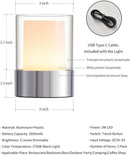 LED 4" inch Touch Night Light for Nursery Baby Kids Set of 2 (Chrome), Small Outdoor Waterproof Lamp for Bathroom Camping, Rechargeable Cordless Table Lamp for Bar Bedside Restaurant Gifts by CozyNest Decor
