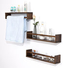 AZSKY Nursery Book Shelves 24 in Set of 3 Walnut Floating Bookshelf for Kids Room Wall Mounted Floating Shelves Solid Nursery Bookshelf Perfect Decor for Kitchen Bedroom Living Room by TinyTreasures Baby Boutique