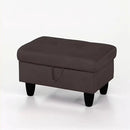 Ottoman Rectangular Storage Ottoman Bench, Flannel Footrest Stool Footstool with Lid for Living Room, Bedroom, Entryway, Dark Coffee, 28.5"x19"x17.5" by CozyNest Decor