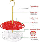 Hummingbird Feeders for Outdoors Hanging (2 Pack), 25 Feeding Ports 10 oz Plastic Hummingbird Feeder, Bee-Proof Leak-Proof No Drip, Easy to Clean with Cleaning Brushes by GreenHaven Gardens