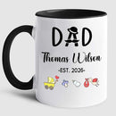 Dad EST 2026 Coffee Mug Gift For First Time Dad or Soon To Be Father, Customized Best Daddy Ever Accent Cup Gift For New Papa Father Grandfather, Personalized Year Name Papa White Ceramic Mug 11 15Oz by TinyTreasures Baby Boutique