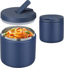 19oz Insulated Vacuum Food Jar with Buckle Lid Wide Mouth Soup Thermo for Hot Food Kids Leakproof Stainless Steel Lunch Container- Blue-1Pack by TinyTreasures Baby Boutique