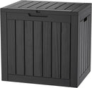 35 Gallon Lockable Resin Deck Box, Waterproof & UV-Resistant Outdoor Storage Box for Outdoor Cushion Storage, Garden Tools & Pool Accessories Storage, Black by GreenHaven Gardens
