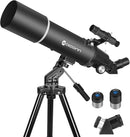 Telescopes for Adults Astronomy, 80mm Aperture 600mm Refractor Telescope for Kids & Beginners, Compact and Portable Travel Telescopio with Backpack by TinyTreasures Baby Boutique