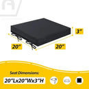 AAAAAcessories Outdoor Seat Cushions for Chairs, Waterproof, Fade-Resistant Patio Furniture Replacement Cushions, 20" x 20" x 3", Set of 2, Black by GreenHaven Gardens