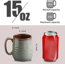 Hasense Coffee Mugs Set of 4, 12 oz Coffee Cups Ceramic, Stoneware Latte Mug with Large Handle for Coffee, Tea, Milk and Chocolate,Easy Hold & Clean, Dishwasher & Microwave Safe, Light Grey by CozyNest Decor