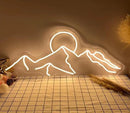 Ulalaza LED Decorative Lights USB Mountains Sunrise Sunset Led Neon Signs Home Decoration Wall Art Holiday Gift Brightness Adjustable 16.5''x11.8'' by CozyNest Decor