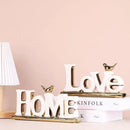 White and Gold Decor Statue - Home and Love Sign Decoration - Gold Bird with Home Sculpture - Figurine Decorative Ornaments for Living Room, Bedroom, Desktop, Cabinets by CozyNest Decor