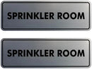Signs ByLITA Standard Sprinkler Room Sign (Brushed Silver) - Small 2 Pack by GreenHaven Gardens