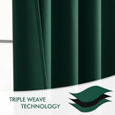 MIULEE Hunter Green Back Tab Blackout Curtains 120 Inch Long 2 Panels Set for Living Room Bedroom, Rod Pocket/Pinch Pleated Extra Long Thermal Insulated Room Darkening 10FT Window Drapes by TinyTreasures Baby Boutique
