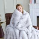 Fluffy Faux Fur Throw Blanket – Super Soft Warm Thick Plush Blanket for Bed, Couch & Office, Cozy Fuzzy Throw with Flannel Backing,60"x80", White by CozyNest Decor
