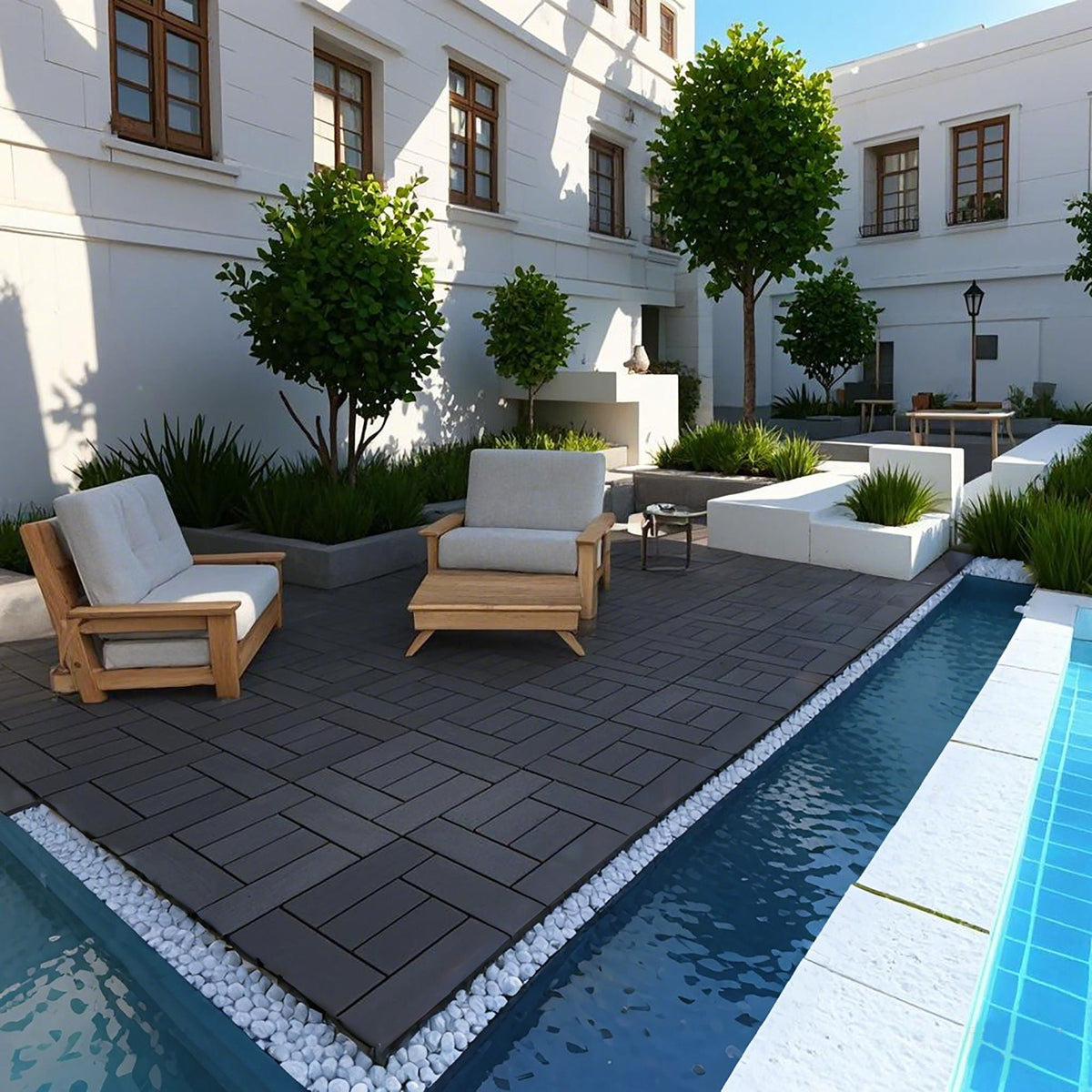 Patio Diy Module Interlocking Decking Tiles Floor, Outdoor And Indoor, Easy And Quick Installation, photo 7 of 12