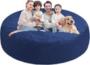 7FT Bean Bag Chair, Large Bean Bag Chairs with Memory Foam Filled, Fluffy Beanbag Sofa with Dutch Velvet Cover, Round BeanBag Chairs for Living Room, Playroom - Blue by TinyTreasures Baby Boutique