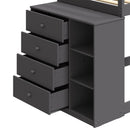 Gaston - Bunk Bed Twin Over Twin With 4 Drawers & 3 Compartments - Gray