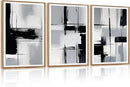 HPNIUB Modern Abstract Geometric Wall Art, Black & White Canvas Neutral Prints, Minimalist Bohemian Mid-Century Wall Art for Hallway, Office Wall Decor- 16"x24"x3 by CozyNest Decor