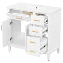 Bathroom Vanity With Sink, Soft Close Doors, 4 Storage Drawers by HouseOfZazla