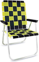 Lawn Chair USA Folding Aluminum Outdoor Patio Lawn Chair | Heavy-Duty Webbed Chairs for Camping, Sports, Beach, Yard & Tailgating | Lightweight Portable | Classic - Black/Yellow by GreenHaven Gardens
