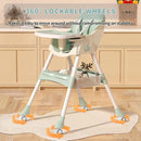 High Chairs for Babies and Toddlers, 4 in 1 Convertible Baby High Chair, Portable High Chair for Travel with Adjustable Height and Back, Foldable HighChair with Wheels& Pu Cushion (Green) by TinyTreasures Baby Boutique