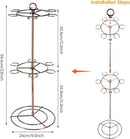 Black Metal Countertop Wine Glass Holder with Scrollwork Design, Freestanding Tabletop Stemware Storage Rack with 12 Hooks
