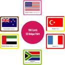 Menique, Juego de Memoria de Banderas del Mundo en español, para niños y adultos. Flags of The World, Memory Matching Game in Spanish, for Kids and Adults, 100 Tiles 50 Pairs. by TinyTreasures Baby Boutique