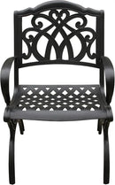Ornate Traditional Outdoor Cast Aluminum Black Patio Dining Chair by GreenHaven Gardens