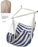 ADVOKAIR Hammock Chair Swing & Cover Set (500 lbs Max) – Hanging Rope Swing for Bedroom, Outdoor, Patio, Porch with Sturdy Steel Bar & Anti-Slip Rings + All-Weather Rain Cover for Storage Protection by GreenHaven Gardens