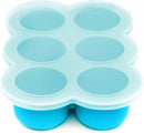 WeeSprout Silicone Freezer Tray with Clip on Lid Perfect Food Storage Container for Homemade Baby Food, Vegetable, Fruit Purees, and Breast Milk (Bright Blue, Six 3 Ounce Sections) by TinyTreasures Baby Boutique