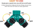 Garden Hose Splitter, 2pcs 3/4" 2 Way Plastic Water Hose Splitter, Garden Hose Connector with Faucet Watering Shut Off for Landscaping, Gardening, Flower Planting, Irrigation by GreenHaven Gardens