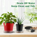 20 Pack 6 Inch Plant Pots, Thickened Plastic Flower Pots with 20 Pcs Water Collecting Trays, 20 Soil Block Mesh Pads, Red by GreenHaven Gardens