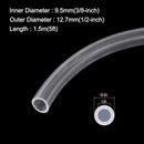 3/8" x 1/2" Clear Plastic PVC Tubing 5ft Flexible Vinyl Tube, [for Garden Irrigation, Water Hose, Fish Tank, Aquarium] - 9.5x12.7mm by GreenHaven Gardens