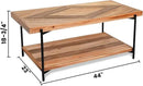 CONSDAN StoneCreek Coffee Table, Solid Fir Wood & Metal Frame, 2-Tier Industrial Farmhouse Table for Living Room/Office, 44" Rectangular Table by CozyNest Decor