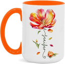 Personalized Flower Blossom Decorative Mug, Custom Name On Flower Coffee Cup, Novelty Floral Accent Mug 11oz 15oz, Customized Flower Lover Ceramic Cup, Gift For Friend Coworker by CozyNest Decor