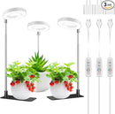 Grow Lights for Indoor Plants, 48 LEDs Full Spectrum Halo Plant Light for Indoor Plants, Height Adjustable Growing Lamp with Detachable Base, 3 9 12Hrs Timer, 10 Brightness, 3 Pack by GreenHaven Gardens