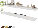 Fun Memories 72 Inch Floating Shelves for Wall 2 Pack Shelves for Bedroom|Kitchen|Bathroom 72 x 9.3 Inch Wood Floating Shelf with Invisible Brackets for Books|Storage|Decor, White by CozyNest Decor